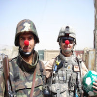 We even got one of the tough Afghan Army soldiers to wear a red ball!